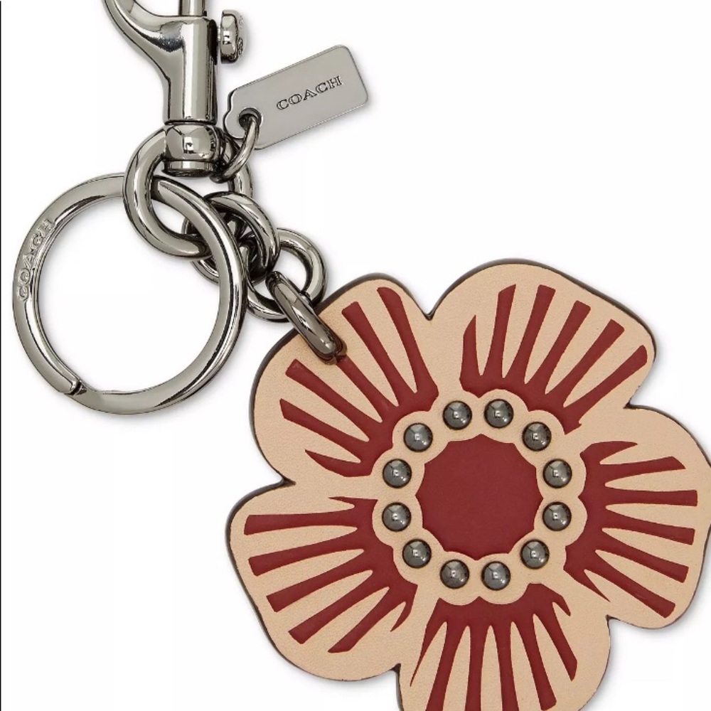 New COACH Boxed Willow Floral Bag Charm.